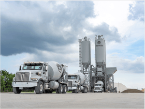 Modern Concrete Plant and Trucks