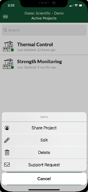 Project Management Screenshot